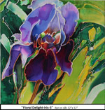 Floral Delight-Iris-3, Dye on Silk